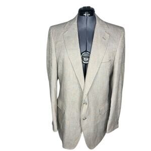 blazer sport coat tweed Vintage tan blue